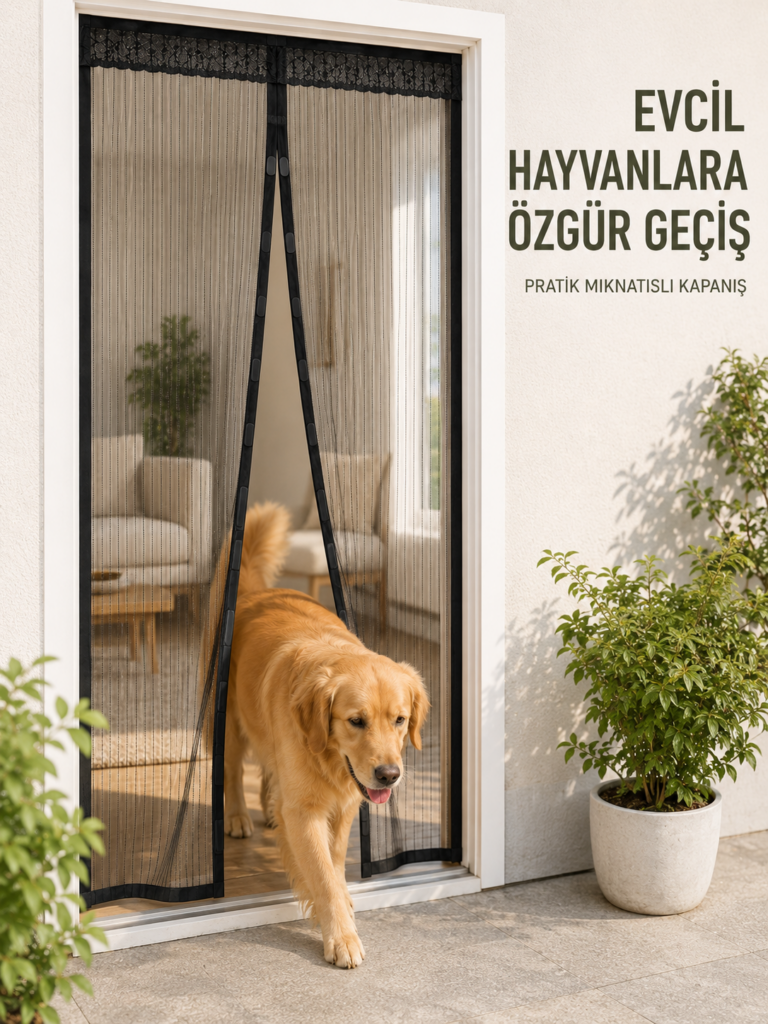 Mıknatıslı File Kapı Sinekliği Balkon Bahçe Teras ve Mutfak İçin Pratik Kullanım