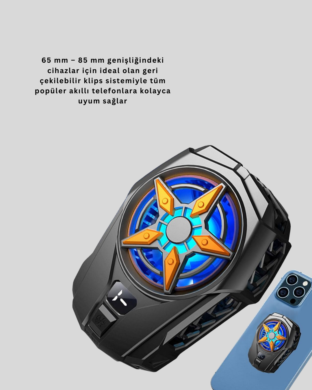 Dijital Göstergeli Evrensel Telefon Soğutma Fanı Yeni Nesil