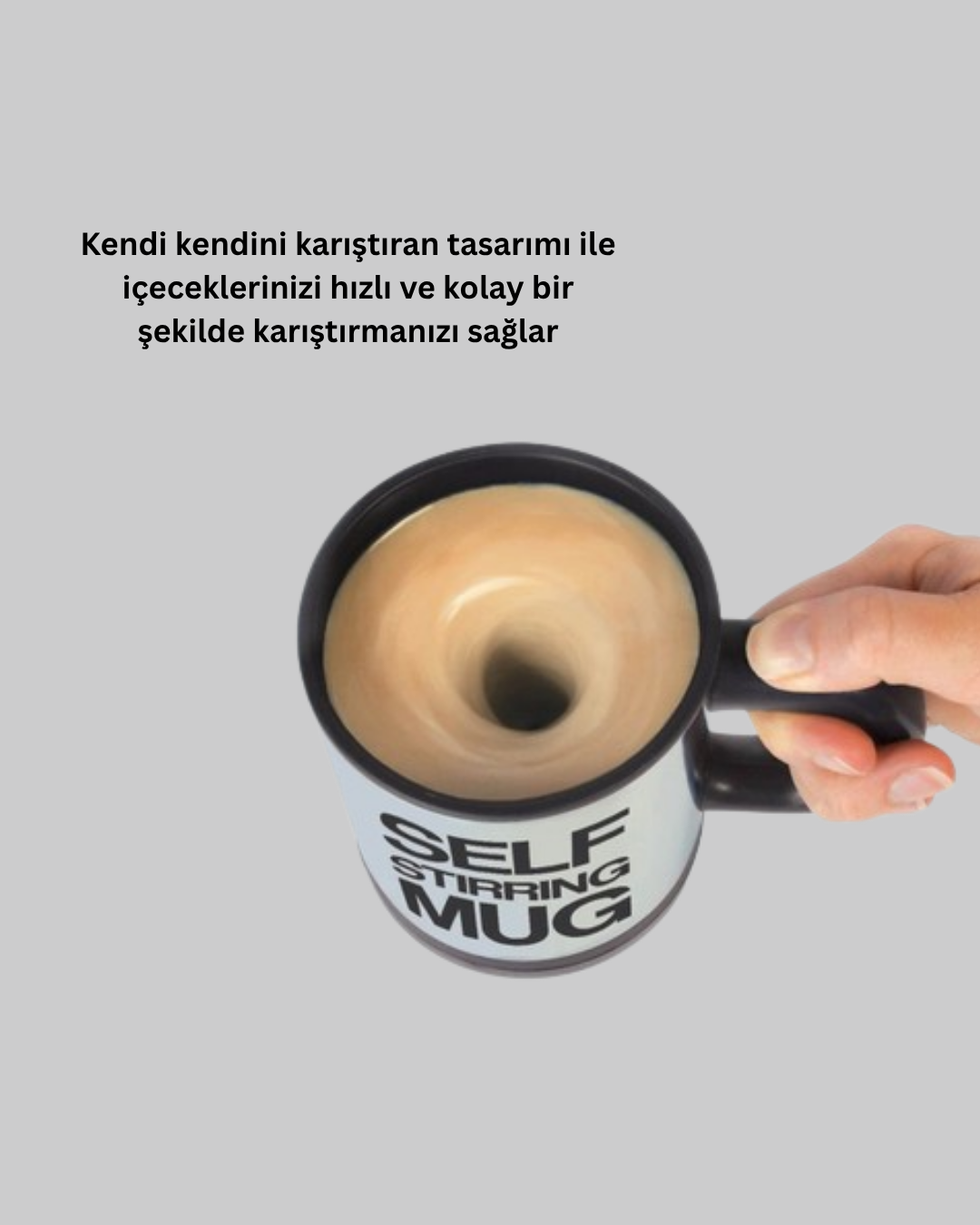 Akıllı Kendi Kendini Karıştıran Termal Kupa – Paslanmaz Çelik