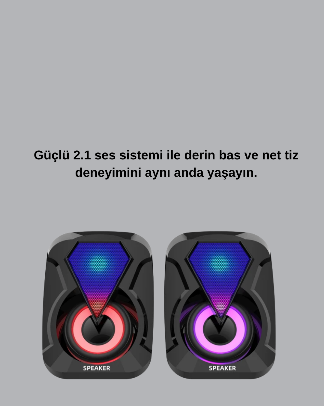 RGB LED Aydınlatmalı Bilgisayar Oyun Hoparlör Sistemi