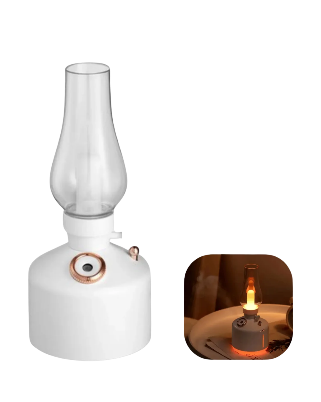 LED Işıklı Vintage Hava Nemlendirici Aromaterapi Difüzörü USB Şarjlı