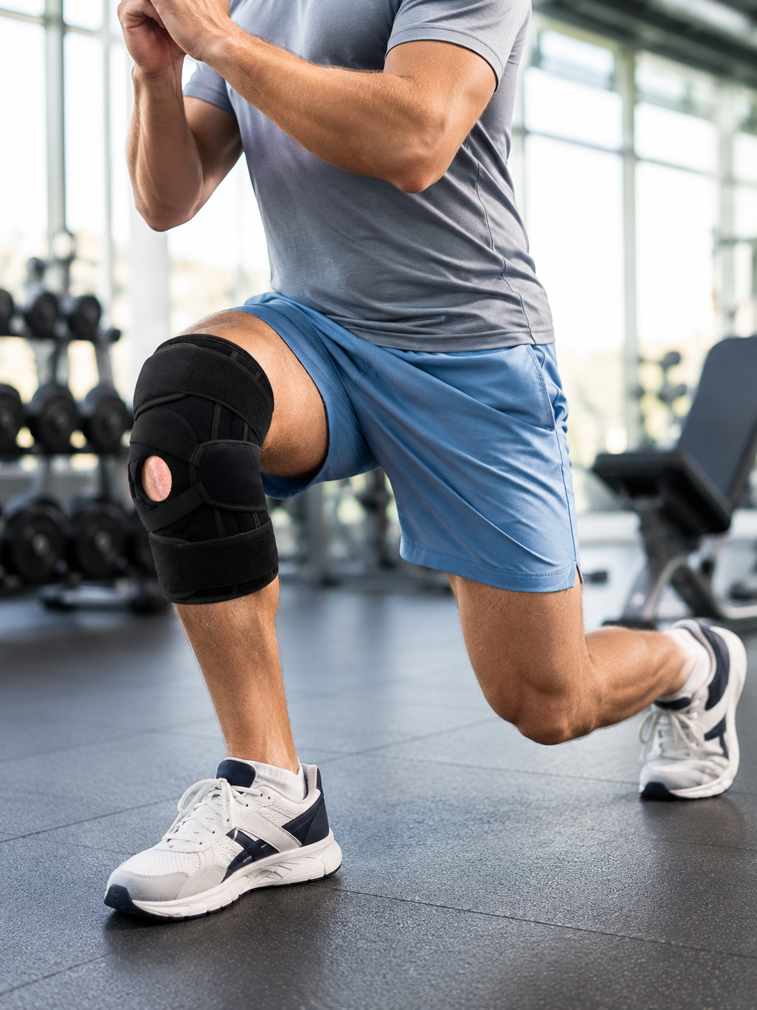 Ayarlanabilir Ligamentli Dizlik Patella Silikon Pedli Nefes Alabilir Diz Koruyucu