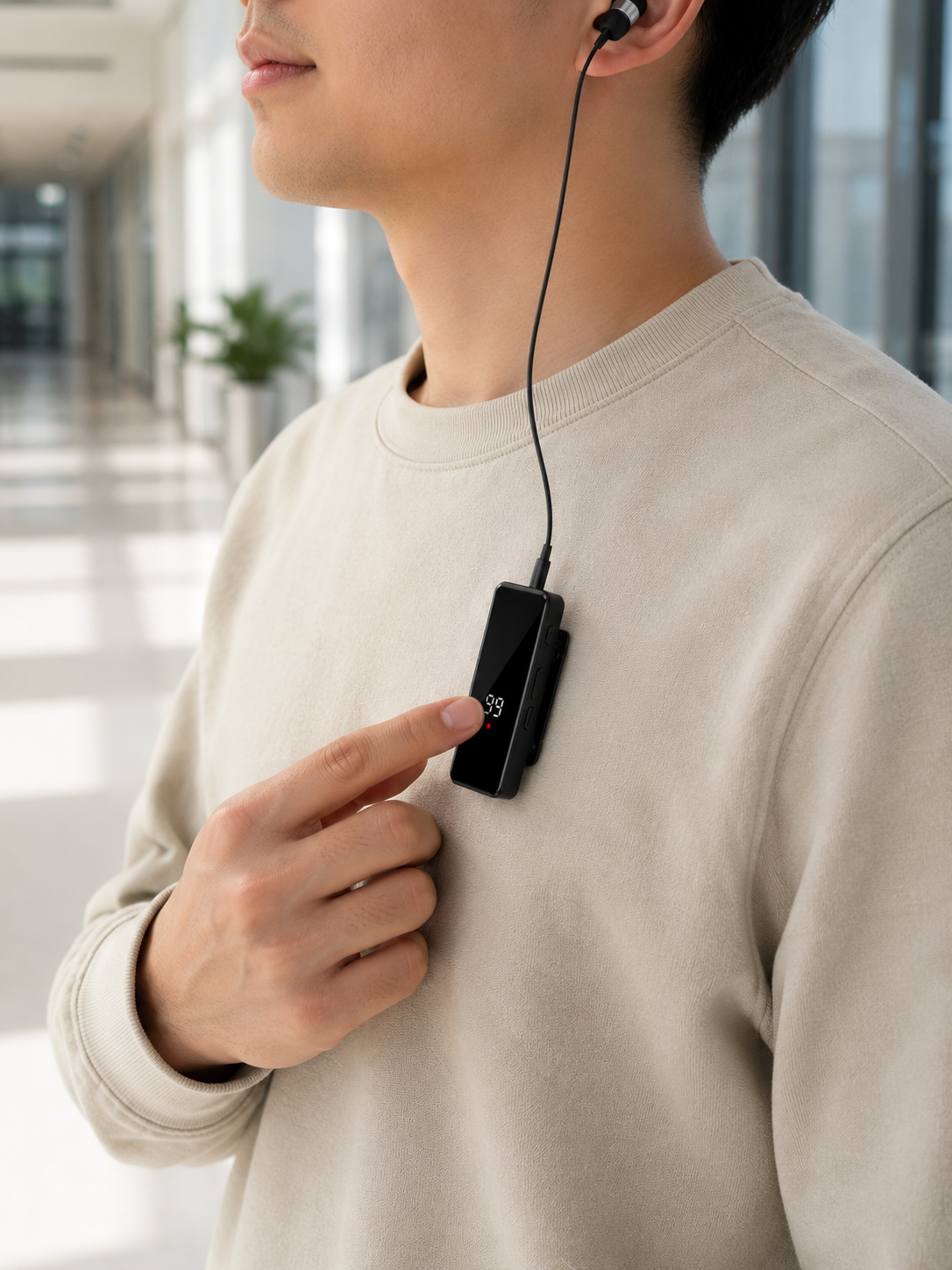 Taşınabilir Bluetooth Kulaklık Dijital Göstergeli Klipsli Tek Kulaklıklı Kompakt Cihaz