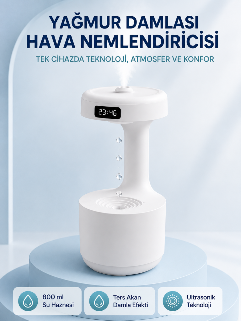 Anti Yerçekimi Su Damlası Hava Nemlendirici 800 ml Ultrasonik Aroma Difüzör