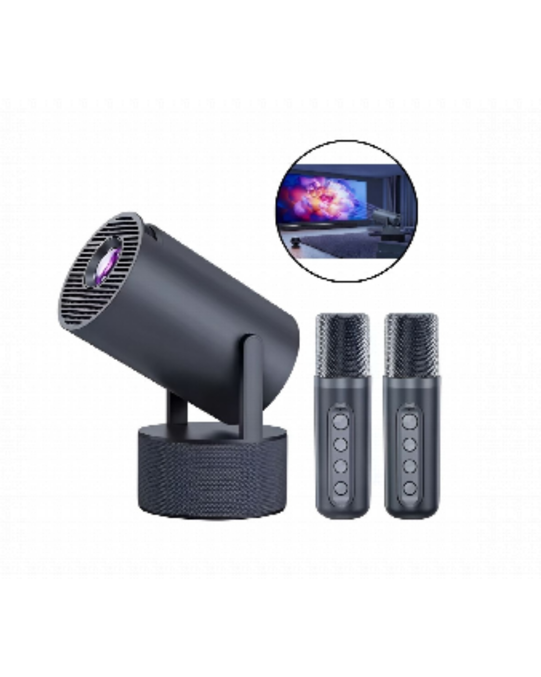 Akıllı Projeksiyon Cihazı Karaoke Mikrofonlu 1080P Android Yeni Nesil