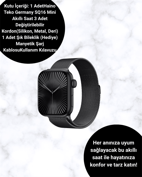 Akıllı Saat SQ-16 Mini Series 10 | Unisex Tasarım, Sağlık ve Spor Takibi