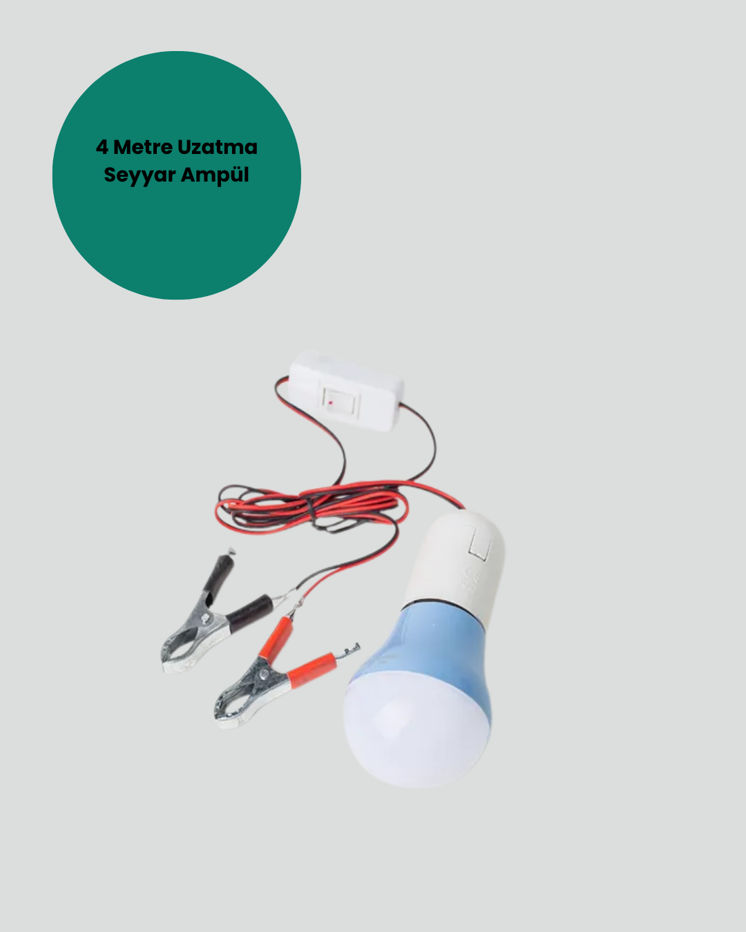 12V LED Ampul Timsah Kıskaçlı Taşınabilir Aydınlatma