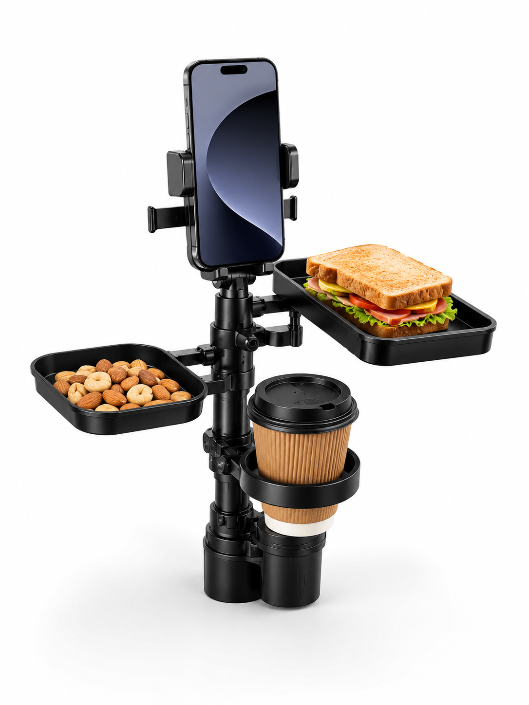 Araç Konsolu İçin Telefon Tutuculu Bardaklık Düzenleyici