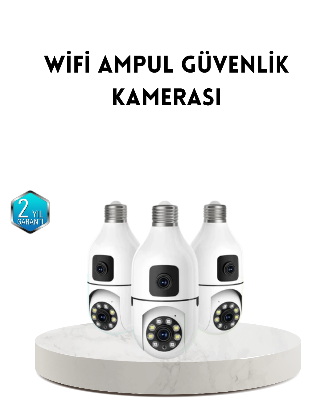 Ampul Tipi WiFi Kamera 2MP Lensli Full HD Görüntü ve Akıllı Hareket Algılama (Kopya)