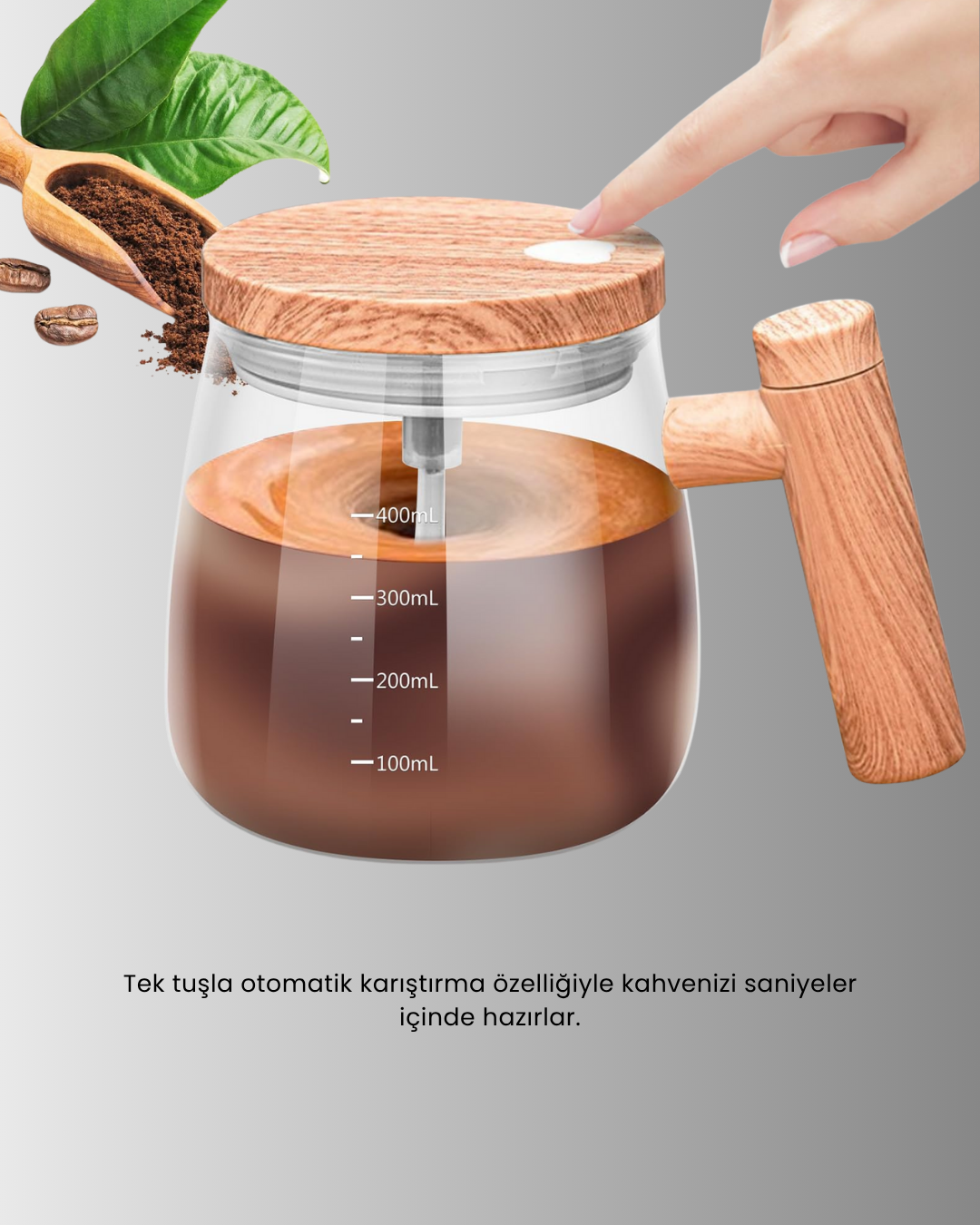 IP6 Su Sızdırmaz Şarjlı Kupa 3D Karıştırma, 400 ml Yeni Nesil
