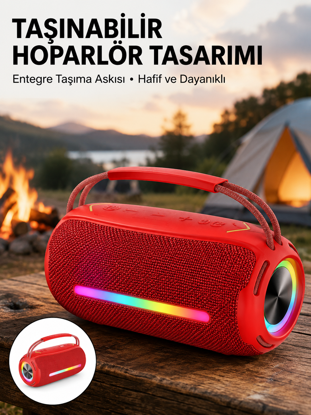 USB/SD/AUX Girişli Hoparlör – 10 W × 2 Çift Sürücü