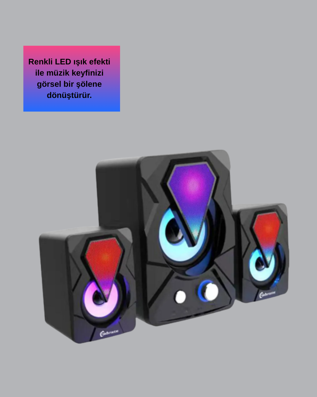 RGB LED Aydınlatmalı Bilgisayar Oyun Hoparlör Sistemi