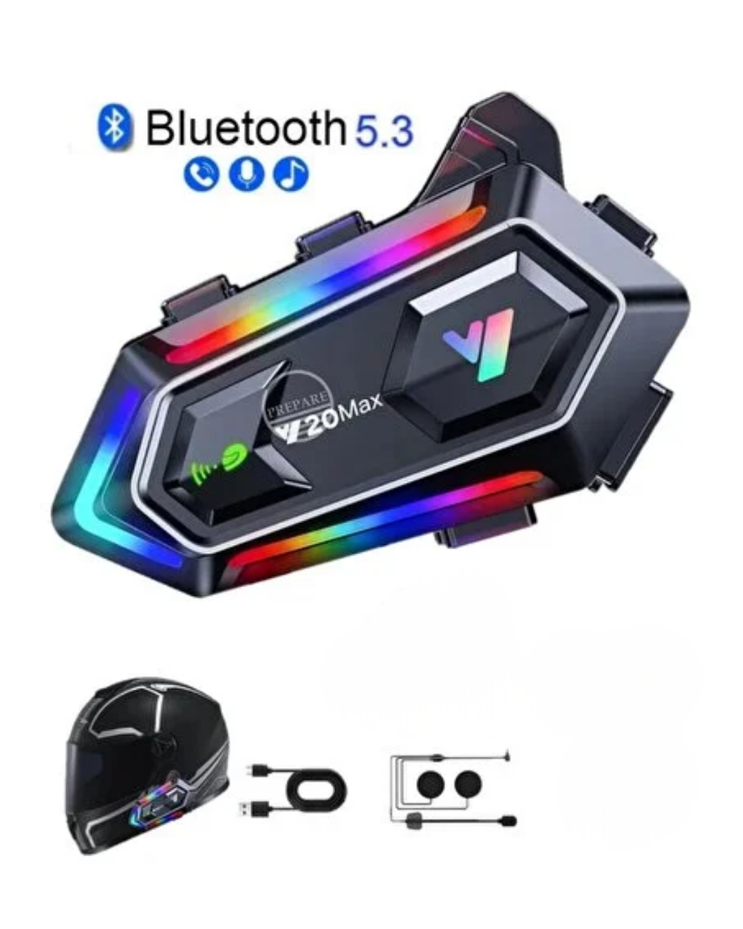 6. Bluetooth 5.3 Kask İçi Intercom Kulaklık IPX6 Suya Dayanıklı Tasarım