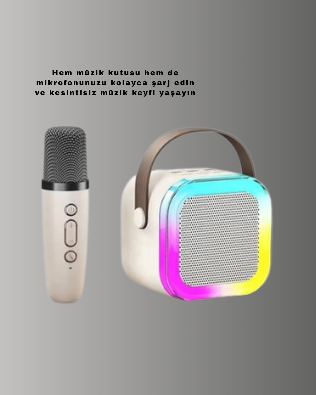 Karaoke Mikrofon Hoparlör Seti 6 Saat Kullanım Süresi Yeni Nesil