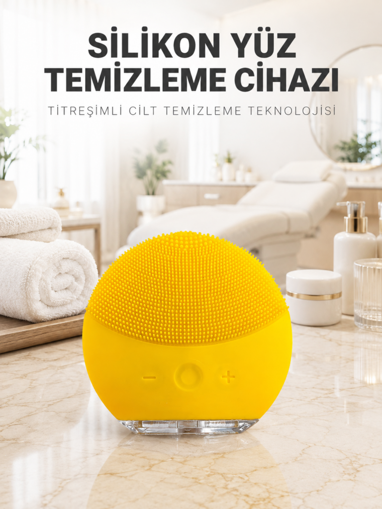 Elektrikli Silikon Yüz Temizleme Fırçası Şarjlı Ayarlanabilir Titreşimli Cilt Bakımı
