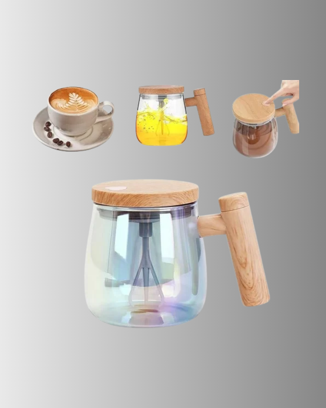 IP6 Su Sızdırmaz Şarjlı Kupa 3D Karıştırma, 400 ml Yeni Nesil