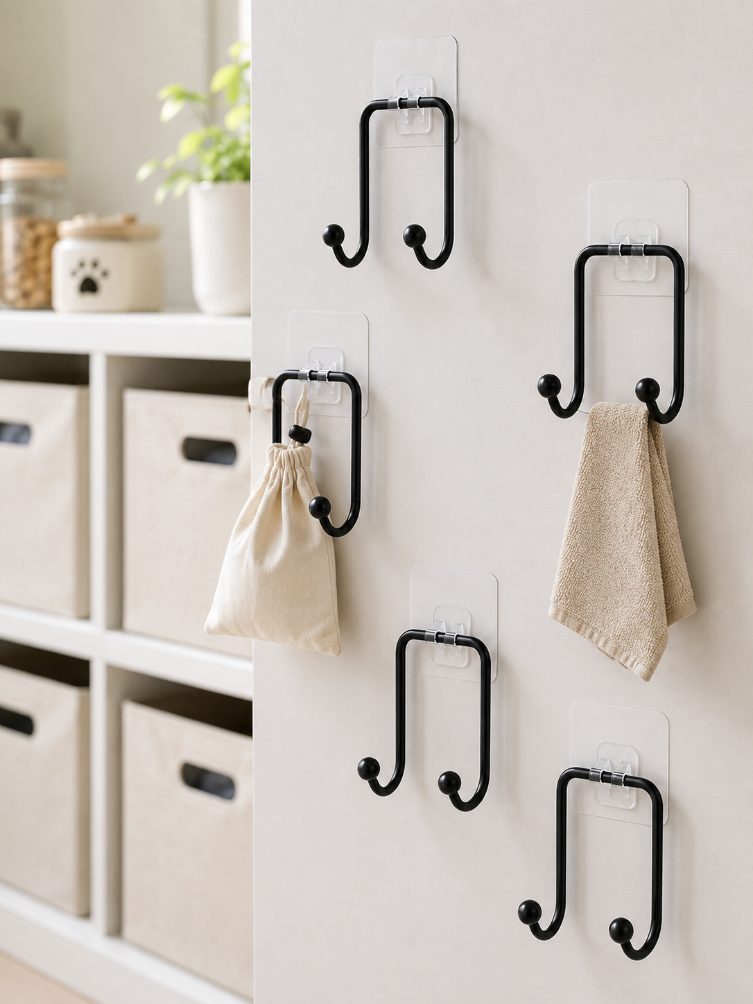 5 Adet Yapışkanlı Askı Çok Amaçlı Mutfak Banyo Düzenleyici Askılık