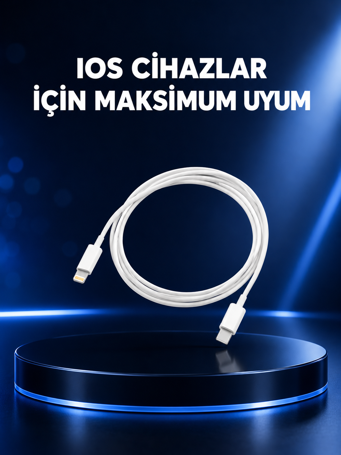 30W Type-C Lightning Hızlı Şarj Kablosu 1.2m iPhone Uyumlu