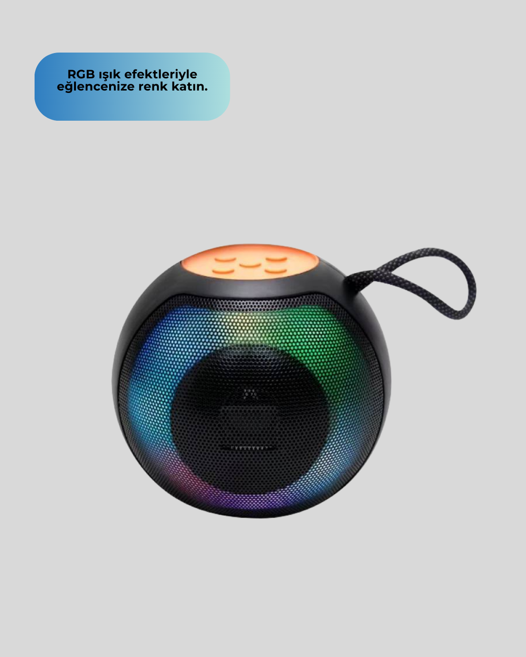 RGB Led Işıklı Güçlü Baslı Kablosuz Hoparlör Yeni Nesil