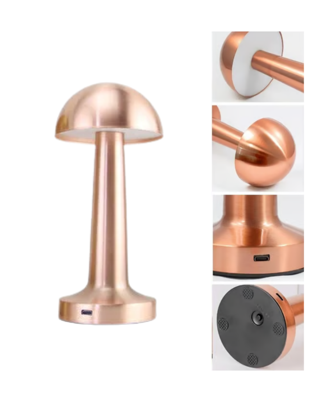 Modern Bronz Mantar Masa Lambası LED Dokunmatik Dekoratif Aydınlatma