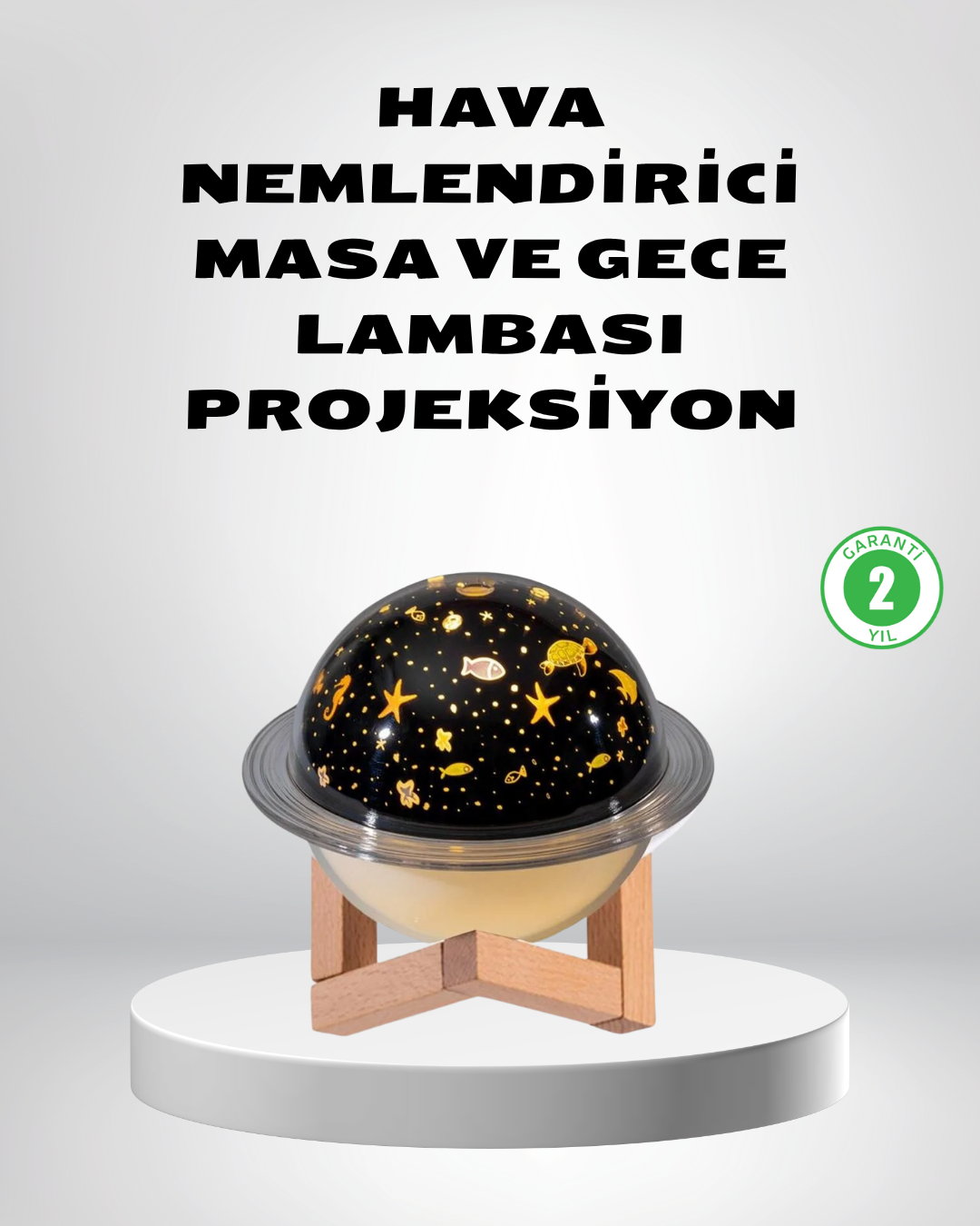 USB Projeksiyon Gece Lambası ve Hava Nemlendirici – Aromaterapi Destekli, Taşınabilir Mini